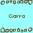 Pixelated brown shapes on light blue background with repeated text "Cierra" below each shape set.