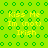 Green background with repeating green circles and yellow text reading "Kiss Me Im (not) Irish" in pixelated style.