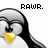 Pixelated icon shows a black and white cartoon character with yellow eyes, holding a glowing object under the text 'RAW.'