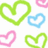 Pixelated heart shapes in green, blue, and pink surround bold blue text reading "HE IS ALL MINE!!" on a white background.