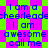 Pixelated text on a bright green and magenta background with repeating patterns.