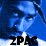 A split-frame contact sheet showing two animated frames of a buddy icon with blue-toned imagery on the left and green text on a dark background on the right.