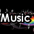 Animated text "Music In my Soul" with rainbow gradient and pixelated background elements.