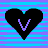 A 48x48 pixel animated buddy icon featuring two heart shapes with a stylized 'V' symbol, displayed in a contact sheet layout showing both frames of the animation.