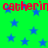 Green background with scattered blue stars and red text repeating 'catherin' across the image.