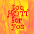 Red pixelated text 'too HOT for you' on a fiery orange-yellow background with one gray