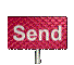 Red textured sign with 'Send' text on a pole, rotating through multiple angles including front, side, and partial views.