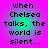 Four identical display pixelated text on a gradient background transitioning from magenta to cyan