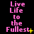 Pixelated pink text "Live Life to the Fullest" on black background with yellow star and dot punctuation variations across three