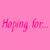 A 2x2 contact sheet of four animated frames showing pink text on a solid pink background with varying text content across the frames.