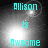 Cyan text 'Allison is Awsome' on a grayscale background with shifting light effects, animated