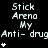 Static image of repeated text and symbols on a black background with a gray rectangle in the bottom right corner.