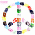 A circular peace symbol composed of multicolored pixelated segments on a white background, with no visible text or additional elements.