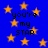 Blue background with orange stars and repeated black text 'you're my STAR' in pixelated font.