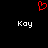Red pixelated heart symbol above two white 'Koy' text labels on black background.