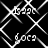 Black-and-white pixelated animation with repeating white geometric patterns and text elements on a black background.