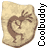 A 3x3 contact sheet of nine animated frames showing a brown Kokopelli figure on a beige stone-like background with vertical "Coolbuddy" text.