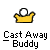 _Cast Away Buddy_ icon shows a yellow-shirted figure with white helmet and ball, transitioning from crown to open arms while holding red emoji.