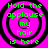 A static image with a bright pink background and black concentric circles, displaying green text that reads "Hold the applause my hair is here" in pixelated font.
