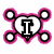 Animated icon with pink and white heart-shaped frame containing a black 'T' on white background, transitioning to black background with red heart and white 'Jason' text.