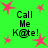 Green background with pink star shapes and repeated black text reading "Call Me Kate!" in a pattern