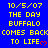 Blue background with yellow text reading '10/5/07 THE DAY BUFFALO COMES BACK TO LIFE' and red heart symbols, repeated in a pattern