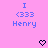 Pixelated blue text and symbols on a pink background with two heart icons below.