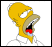 Pixelated cartoon character with yellow skin, wide eyes, and an open mouth showing red tongue and black interior, set against white background with gray border.