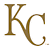 A static pixelated image of a stylized brown 'KC' monogram with white outlines on a gray background.