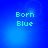 Four blue-toned display 'Born Blue' text with subtle background light effects, each showing identical pixelated text and color scheme