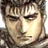 A pixelated contact sheet showing two frames of an animated AIM buddy icon featuring a character from Berserk and text reading "Anime IM" with "COM" below it on a black background.