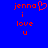 Red pixelated text on blue background reads 'jenna i love u' with a heart symbol replacing the letter O in jenna.