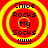 Red background with yellow concentric circles surrounding black text reading "Chloe Rocks My Socks !!!!!" in four identical quadrants.