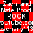 Pixelated red and black pattern with repeated white text including 'Zach and Nate Prod. ROCK!' and 'youtube.com/zachary113'