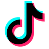 A stylized musical note icon with cyan and magenta outlines on a gray background, featuring layered black shapes forming the central symbol.