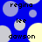 Blue background with scattered light gray and yellow circles, displaying text labels 'regina', 'lee', and 'dawson' in black pixelated font.