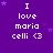 Purple background with white text reading "I love maria celli <3" and scattered purple stars, arranged in a of repeated text blocks