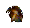 A small, pixelated animated icon shows a brown, rounded object with a pointed tip rotating clockwise against a light gray background.