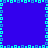 A blue square with a cyan and light blue pixelated border forming a cross pattern, with no visible text or characters.