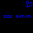 Blue pixelated heart symbol above two identical lines of blue pixelated text on a black background.