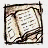 A static contact sheet of a 48x48 pixel buddy icon showing an open book illustration with text overlays, displayed in a 2x2 grid layout on a gray background.