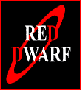 six shows three identical black backgrounds with red circular symbols and white text reading "RED DWARF" alongside three distinct human faces in separate