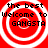 Red background with four identical circular white rings surrounding black text reading "the best Welcome to GANGSTA" in pixelated font.