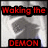 Red text 'Waking the DEMON' over a gray, pixelated figure on white background with subtle blue tint.