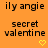 Orange background with repeated text and yellow heart symbols, showing animation where hearts alternate between solid and outlined states.