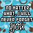 Pixelated text on a blue background with brown circular shapes; two identical phrases 'NO MATTER WHAT, I WILL NEVER FORGET YOU' appear side-by-side.