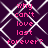 Pixelated text in pink reads 'why can't love last forever?' over a dark purple background with white geometric lines.