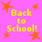 Bright pink background with orange star shapes and yellow text reading 'Back to School!' repeated four times.