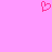 A static pixel art icon of a pink heart symbol on a solid pink background.