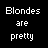 pixelated text phrases about hair colors on a black background, with color variations in the text